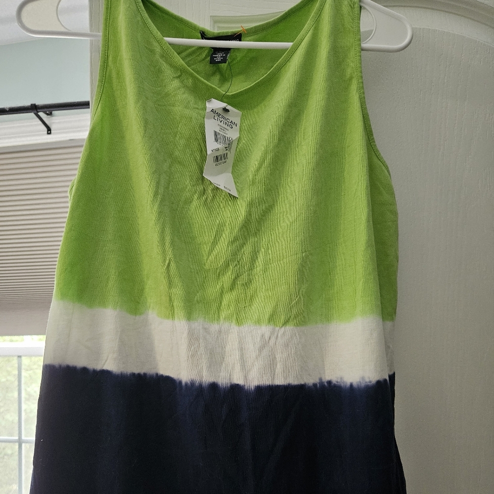 NWT American Living Green and Blue Tie-Dye Women's Top XL